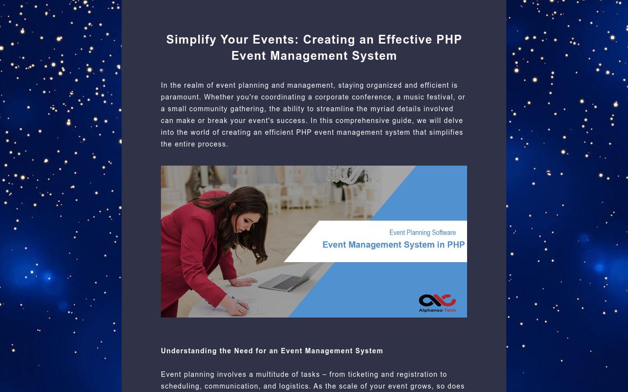 Simplify Your Events: Creating an Effective PHP Event Management System